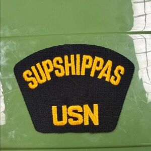 Navy and Yellow SUPSHIPPAS USN embroidered naval Patch